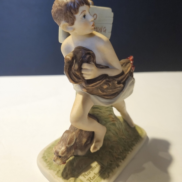 1990 NORMAN ROCKWELL FIGURINE GROSSMAN NO SWIMMING BOY DOG 5" TALL Americana - Picture 2 of 8